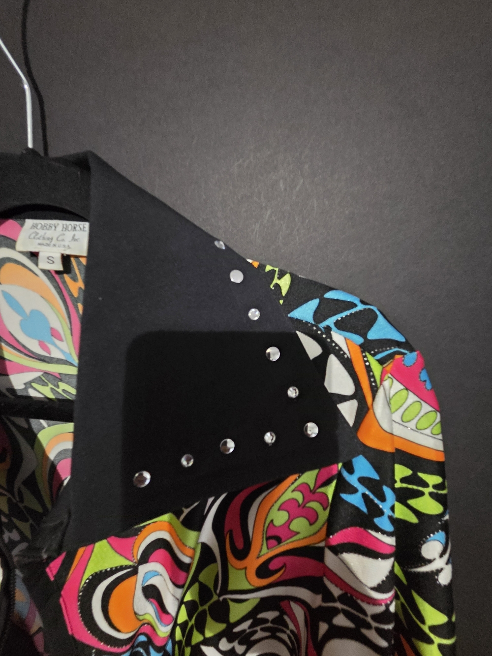 VTG Esquestian Western Show Stud-Trim Multicolor Pattern Jacket - Women, Size S - Picture 6 of 16